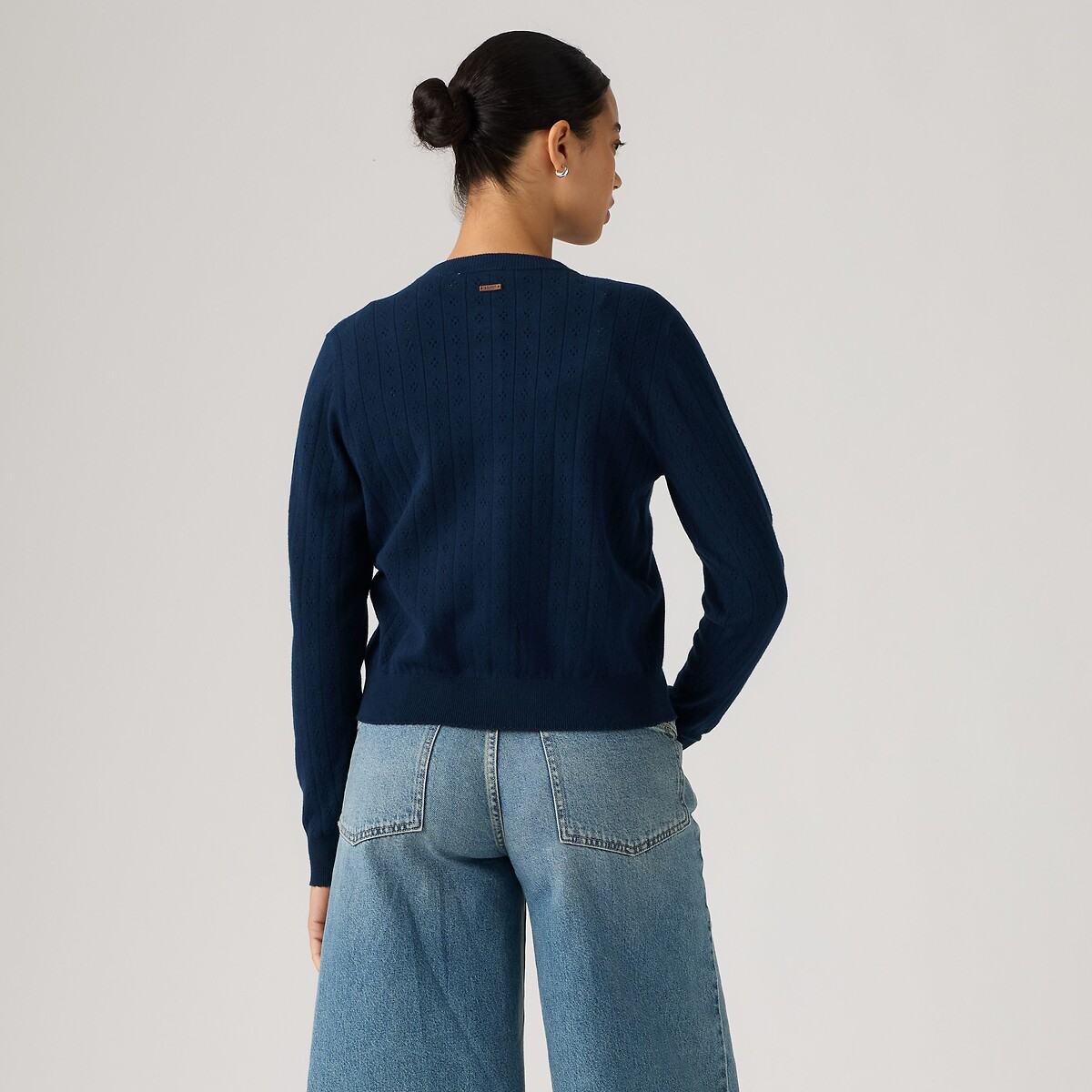 Cardigan col rond maille pointelle marine, LEVI'S