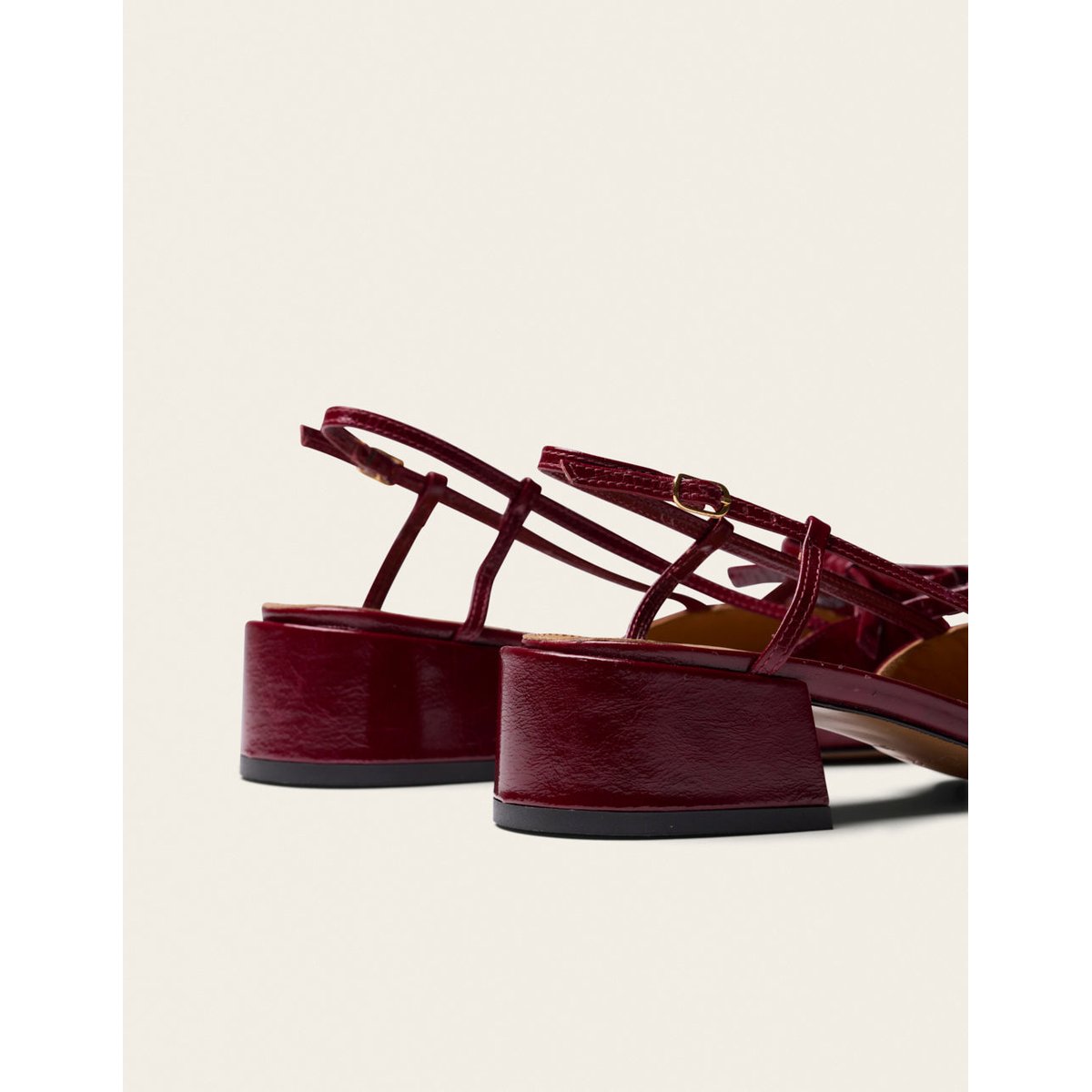 Escarpins IREN cuir plissé bordeaux, ODAJE