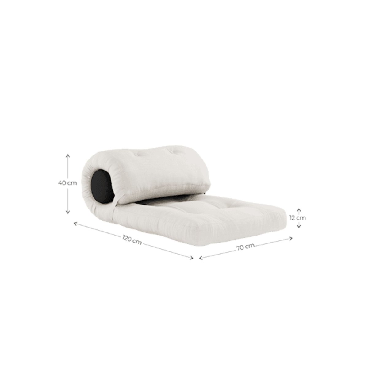 Matelas futon canapé 2 en 1 WRAP anthracite, KARUP DESIGN