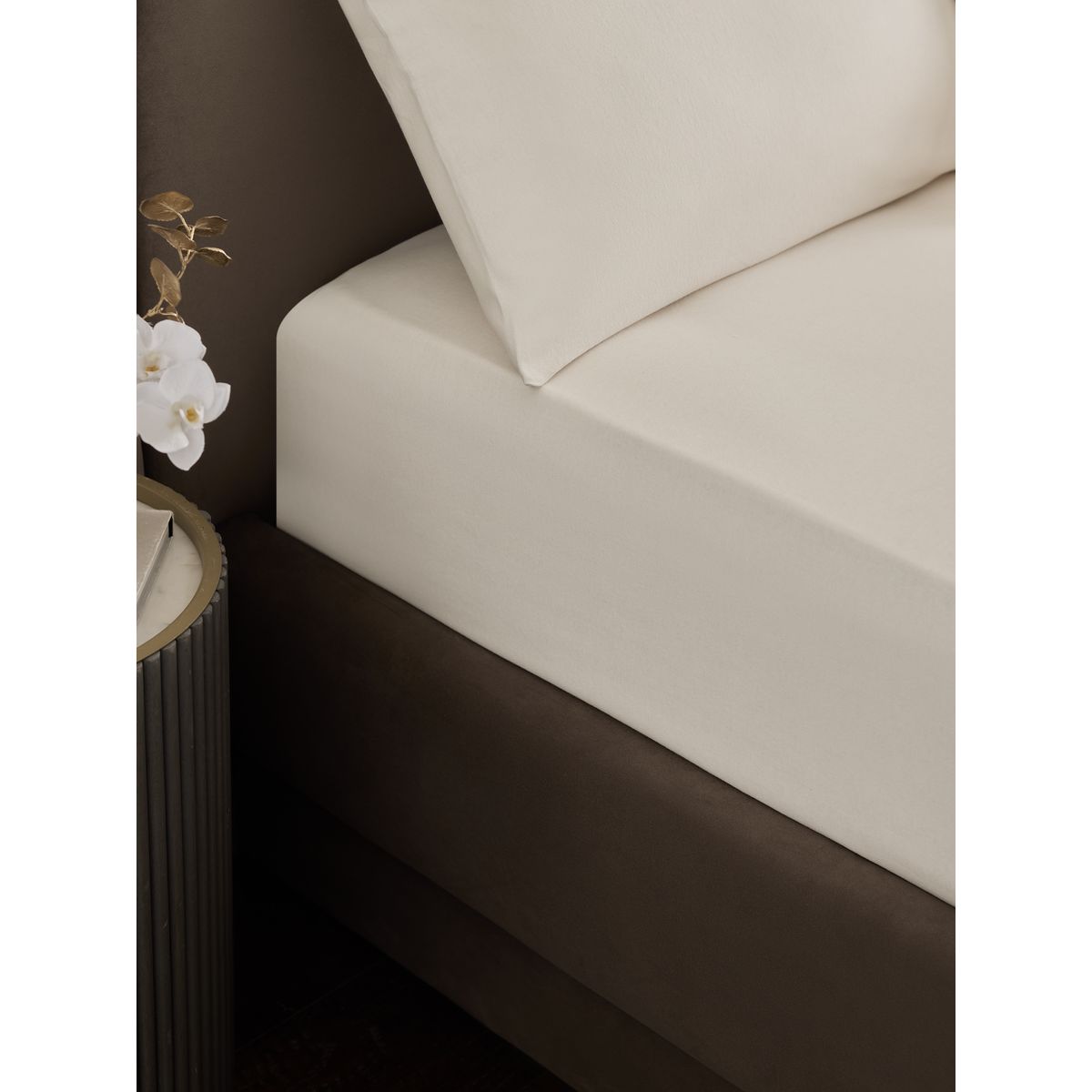 Drap en coton brossé doux ivoire, NEXT
