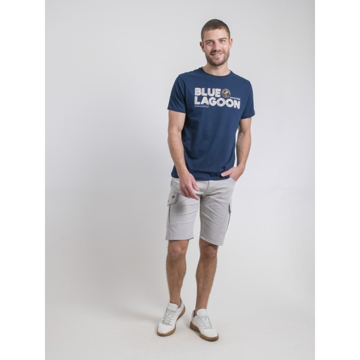 T-shirt Col Rond Pur Coton Napamiel bleu marine, RITCHIE