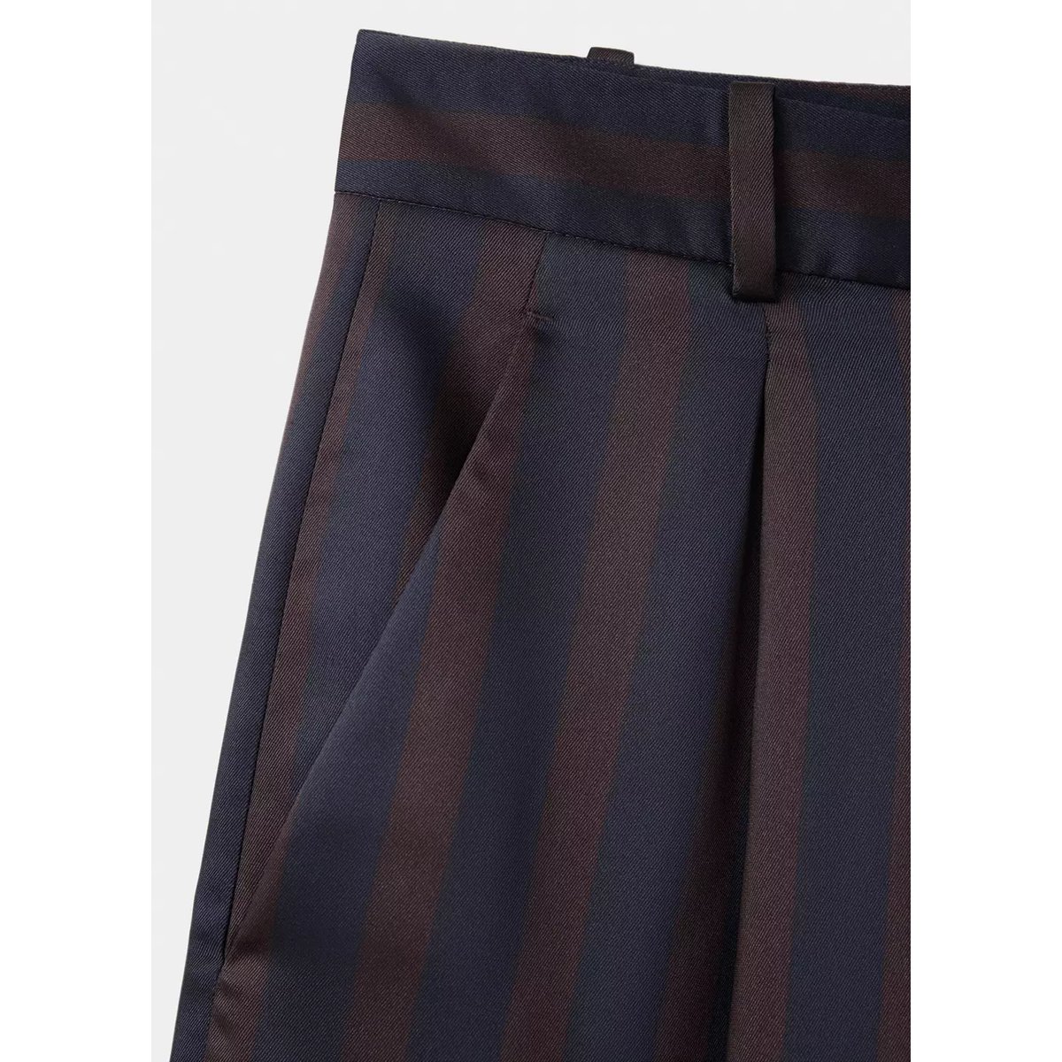 Pantalon rayures pinces bleu marine, MANGO