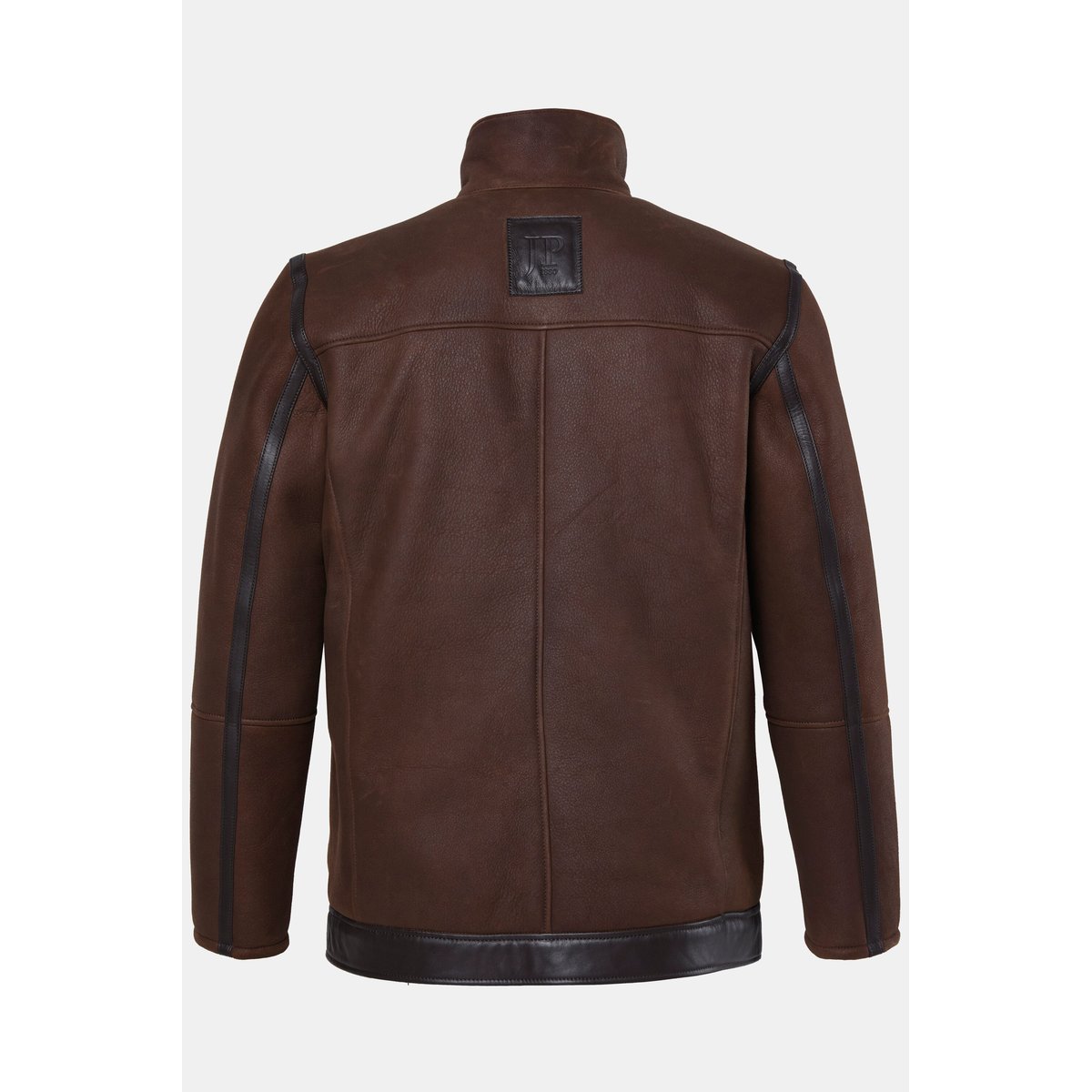 Veste en cuir d'agneau véritable marron, JP1880