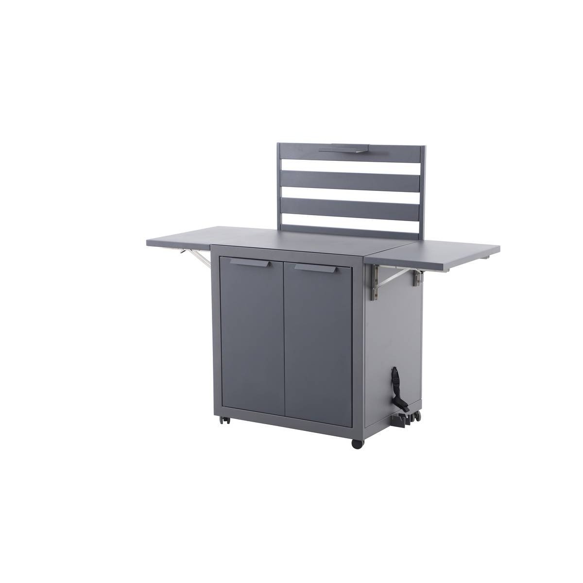 Desserte de jardin 2 portes WHEELY gris graphite, HESPERIDE