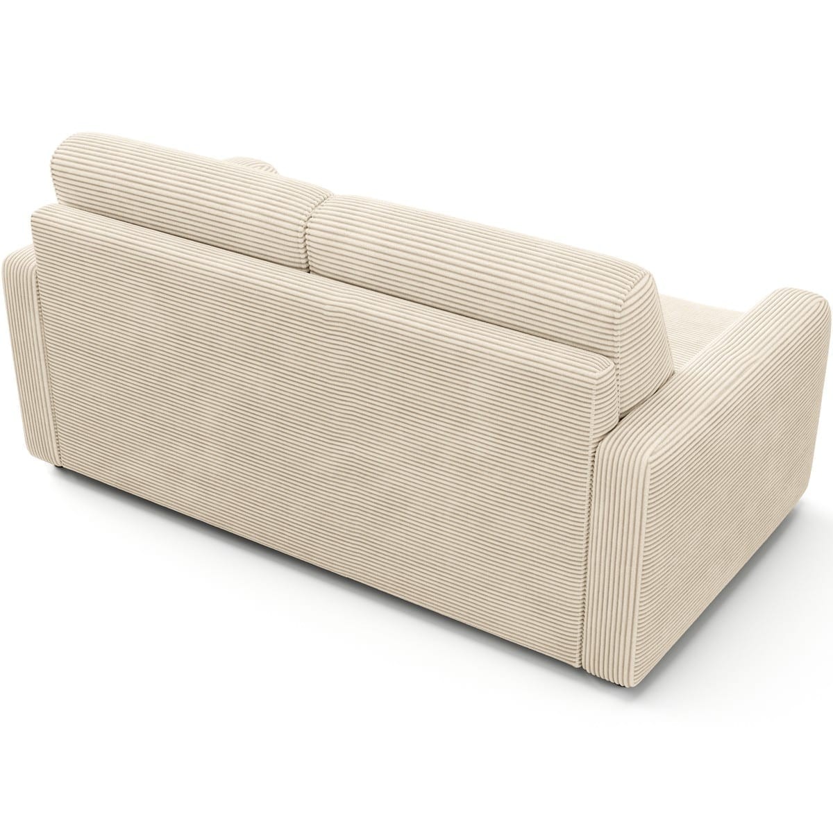 Canapé droit convertible 3 places en velours côtelé - ouverture express - LUMIO beige, HOMIFAB