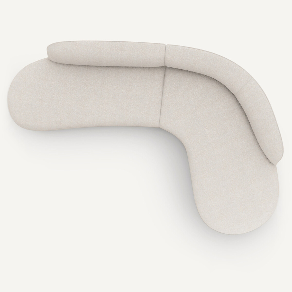Canapé d’angle en tissu polyester bouclette, ROSEBURY craie, AM.PM X EMMANUEL GALLINA
