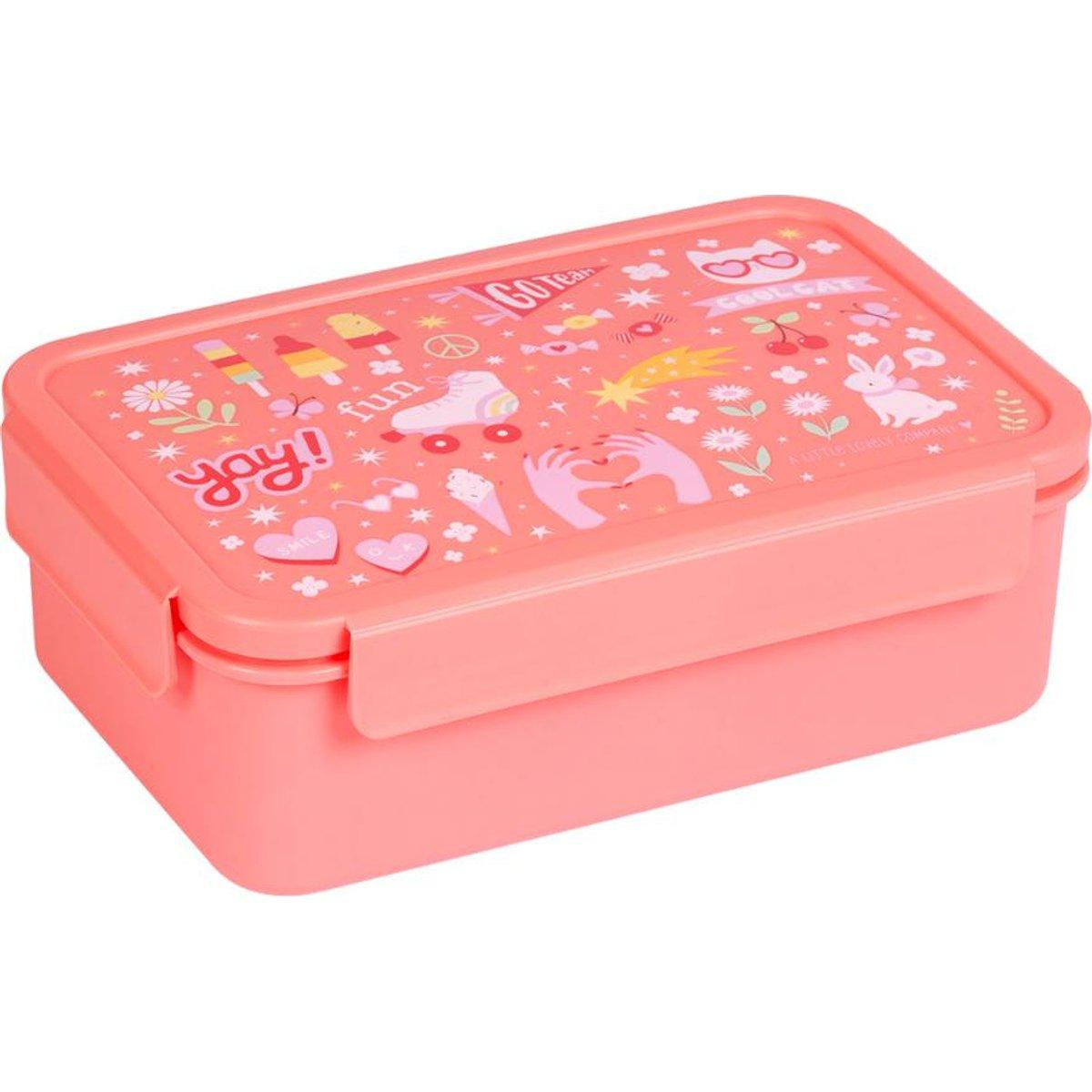 Lunch box FUN rose, blanc, rouge, A LITTLE LOVELY COMPANY