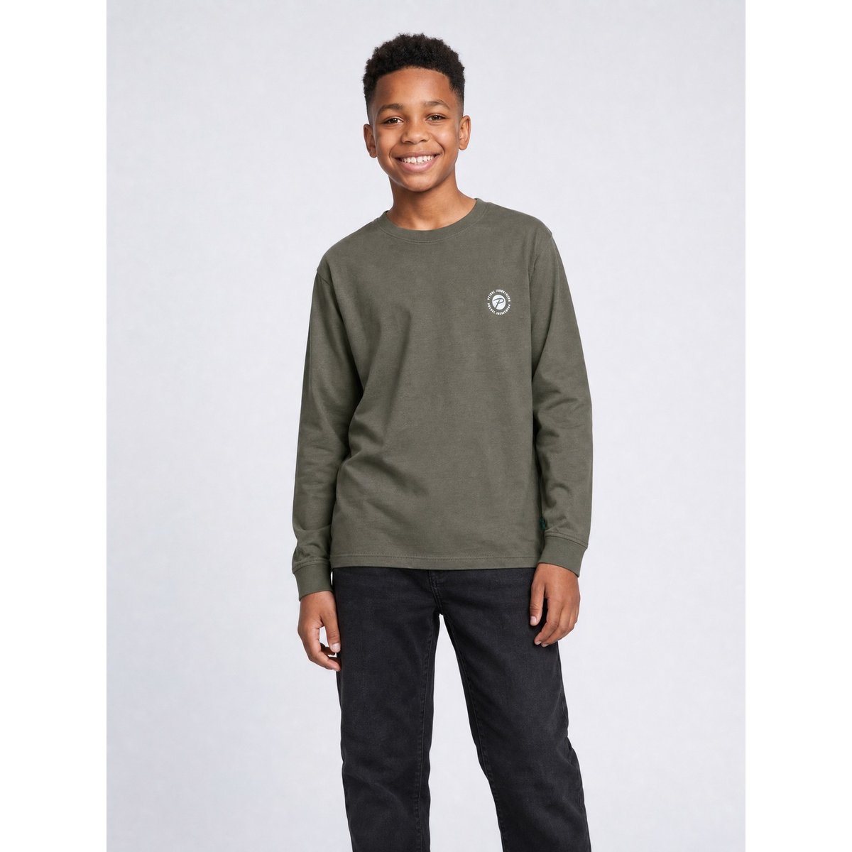 T-shirt manches longues imprimé milllake gris beluga, PETROL INDUSTRIES