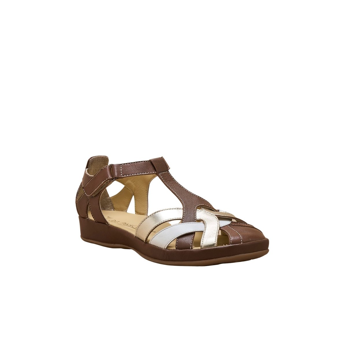 Salomés femme brides croisées marron, PEDICONFORT