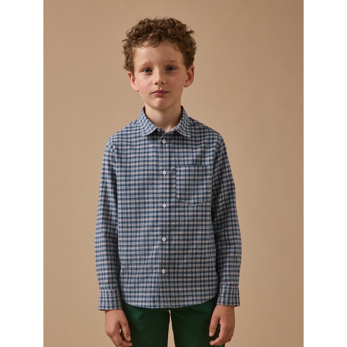 Chemise à carreaux carreaux bleu, CYRILLUS