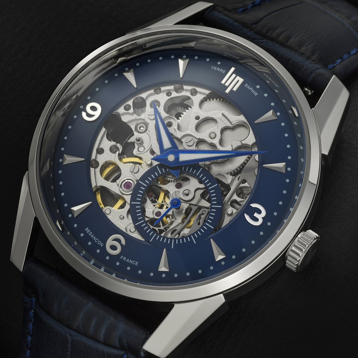 Montre Analogique HIMALAYA argenté argenté bleu foncé, LIP