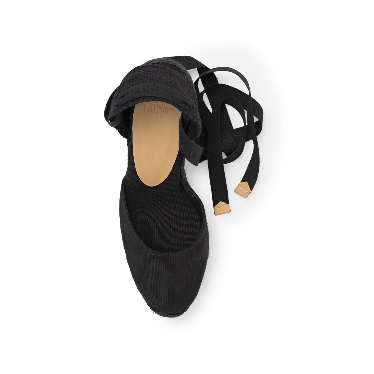 Espadrilles compensées à lacets avec plateforme tressée CARINA PLATFORM noir, CASTANER