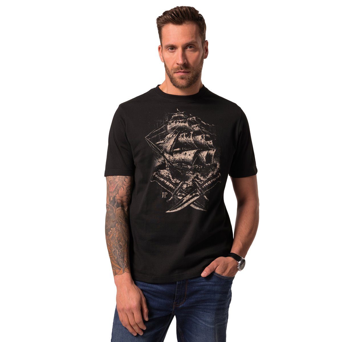 Lot de 2 t-shirts à manches courtes noir, JP1880