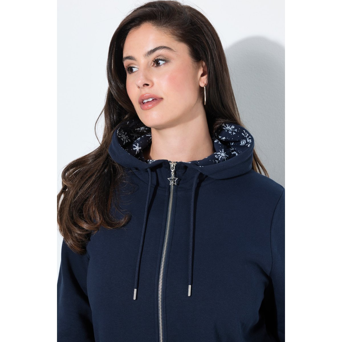 Veste en molleton, capuche et manches longues marine, ULLA POPKEN