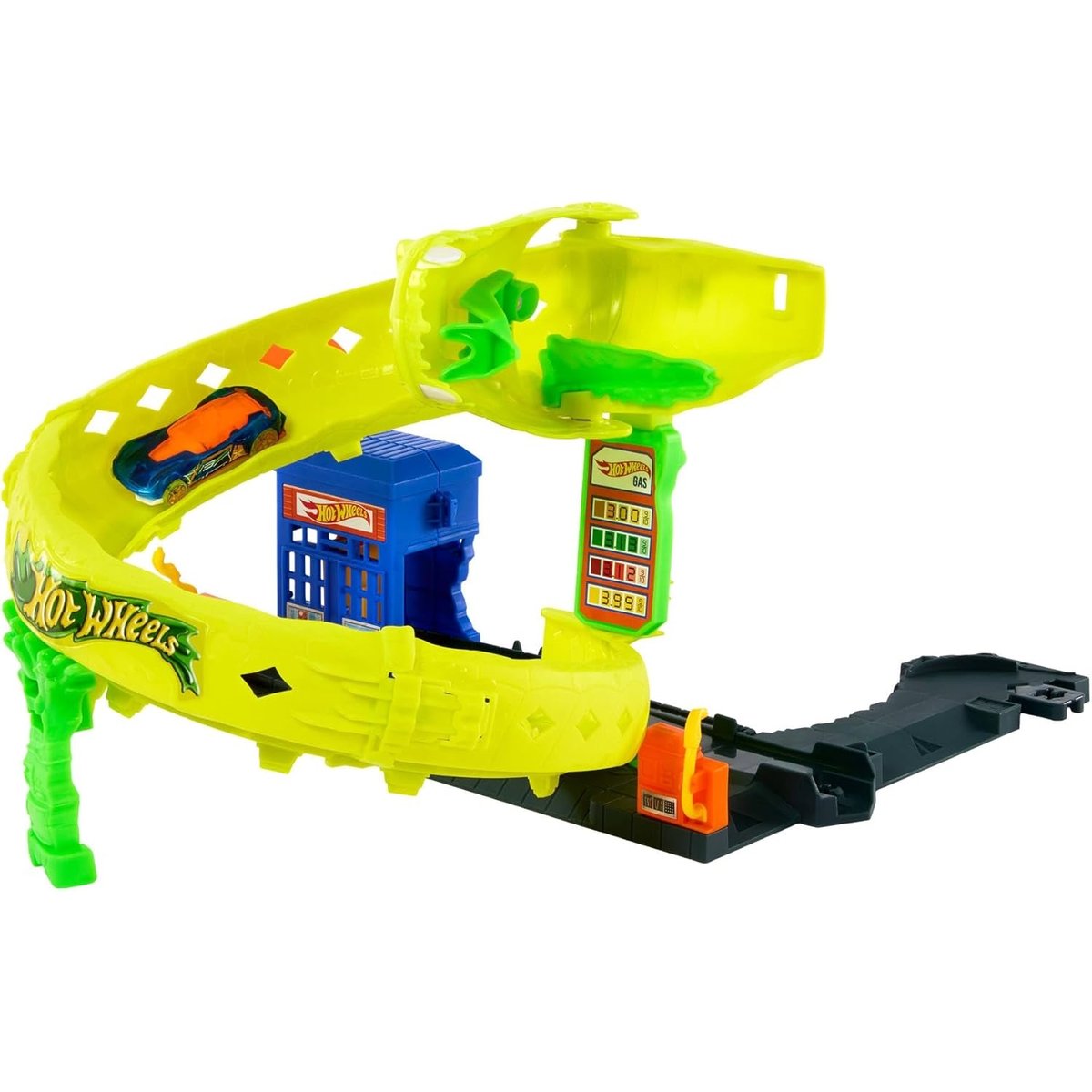 Hot Wheels Station-Service Serpent multicolore, MATTEL