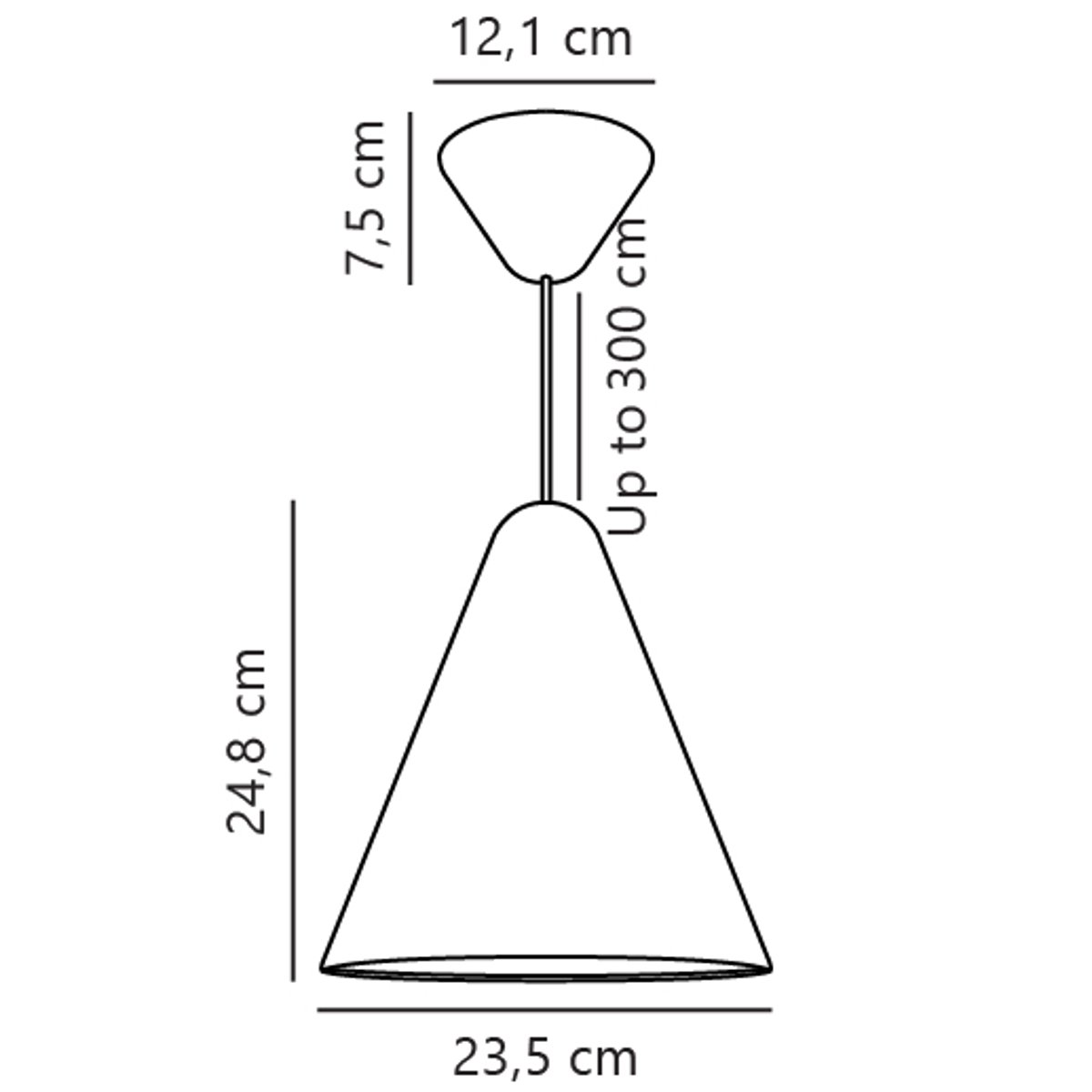 Suspension surface satinée, douce et mate en métal, NONO 23,5 blanc, DESIGN FOR THE PEOPLE