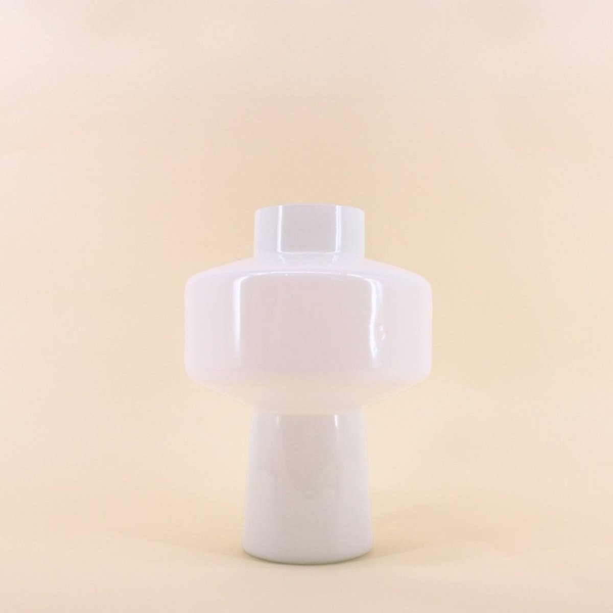 Vase géométrique en verre, H27cm blanc, DECOSTAR