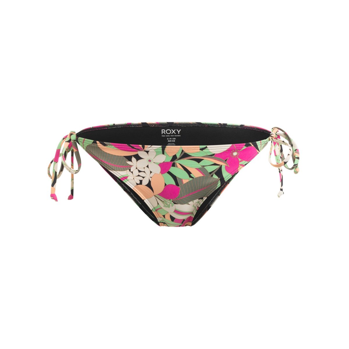Bas de maillot de bain culotte bikini à nouer sur les côtés PRINTED BEACH CLASSICS. noir anthracite palm song s, ROXY