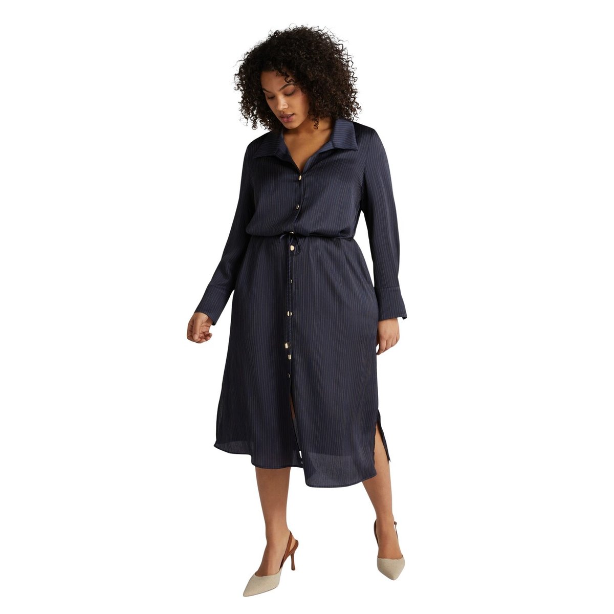 Robe chemise avec ceinture bleu, FIORELLA RUBINO