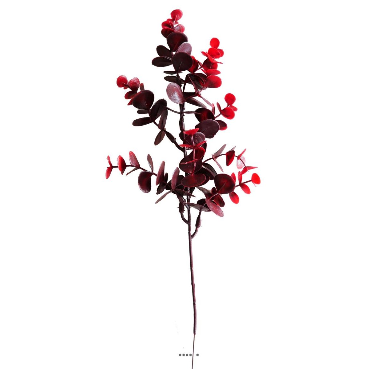 Pic Eucalyptus artificiel H 36 cm plastique rouge, ARTIFICIELLES