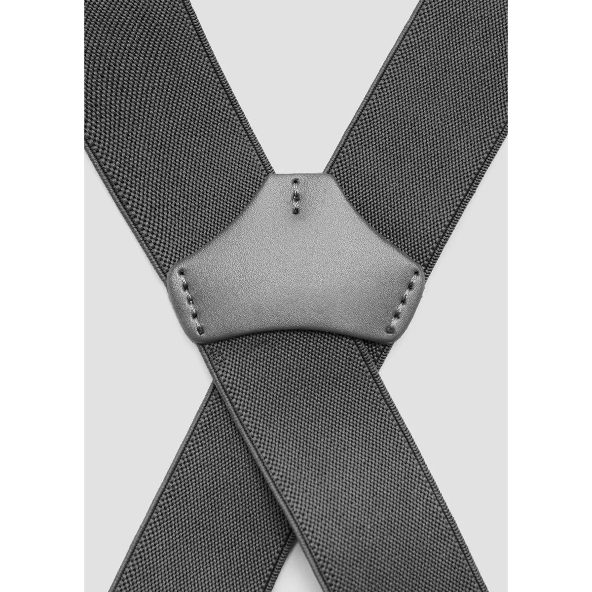 Bretelles élastiques réglables détails cuir gris, MANGO MAN