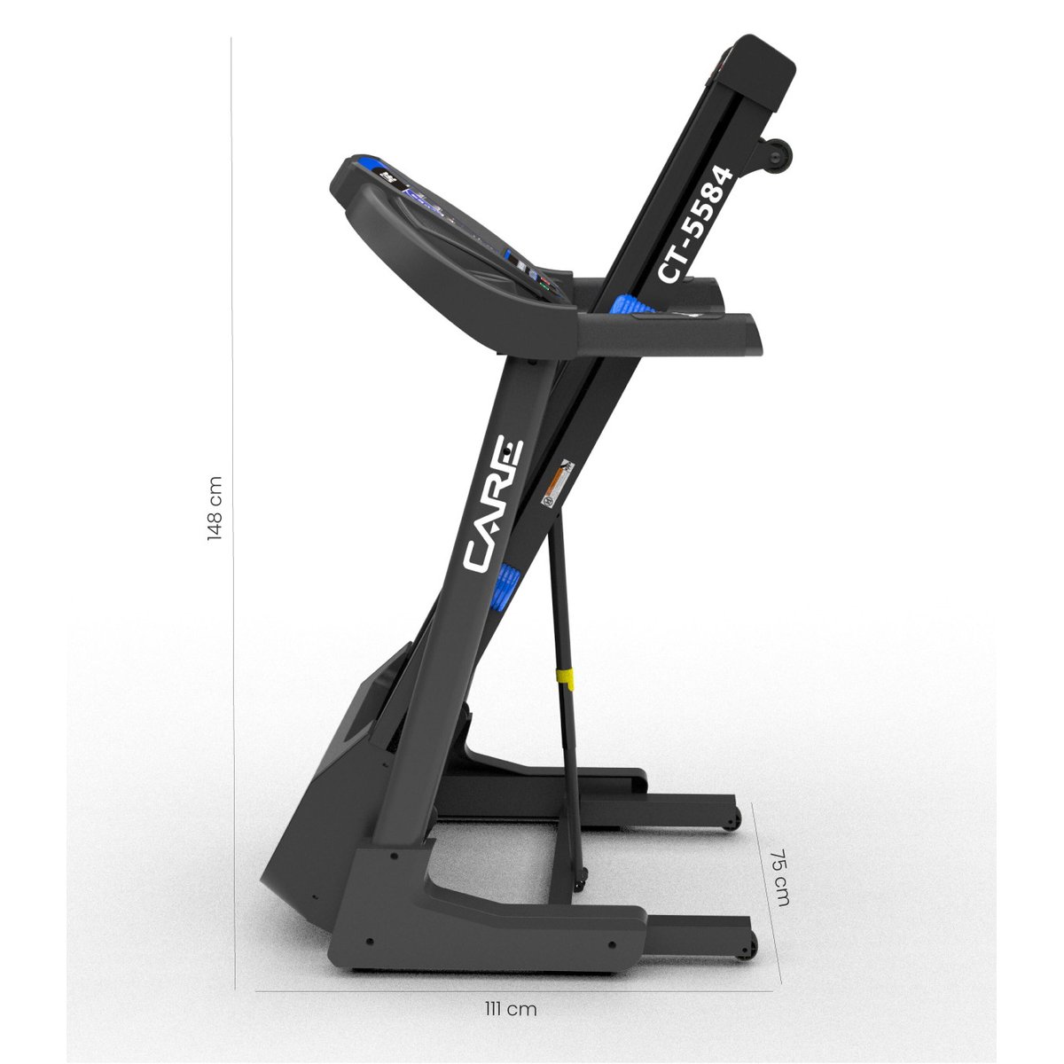 Tapis de course Connecté CARE - CT-5584-3 - 18km/h - Kinomap noir, CARE FITNESS