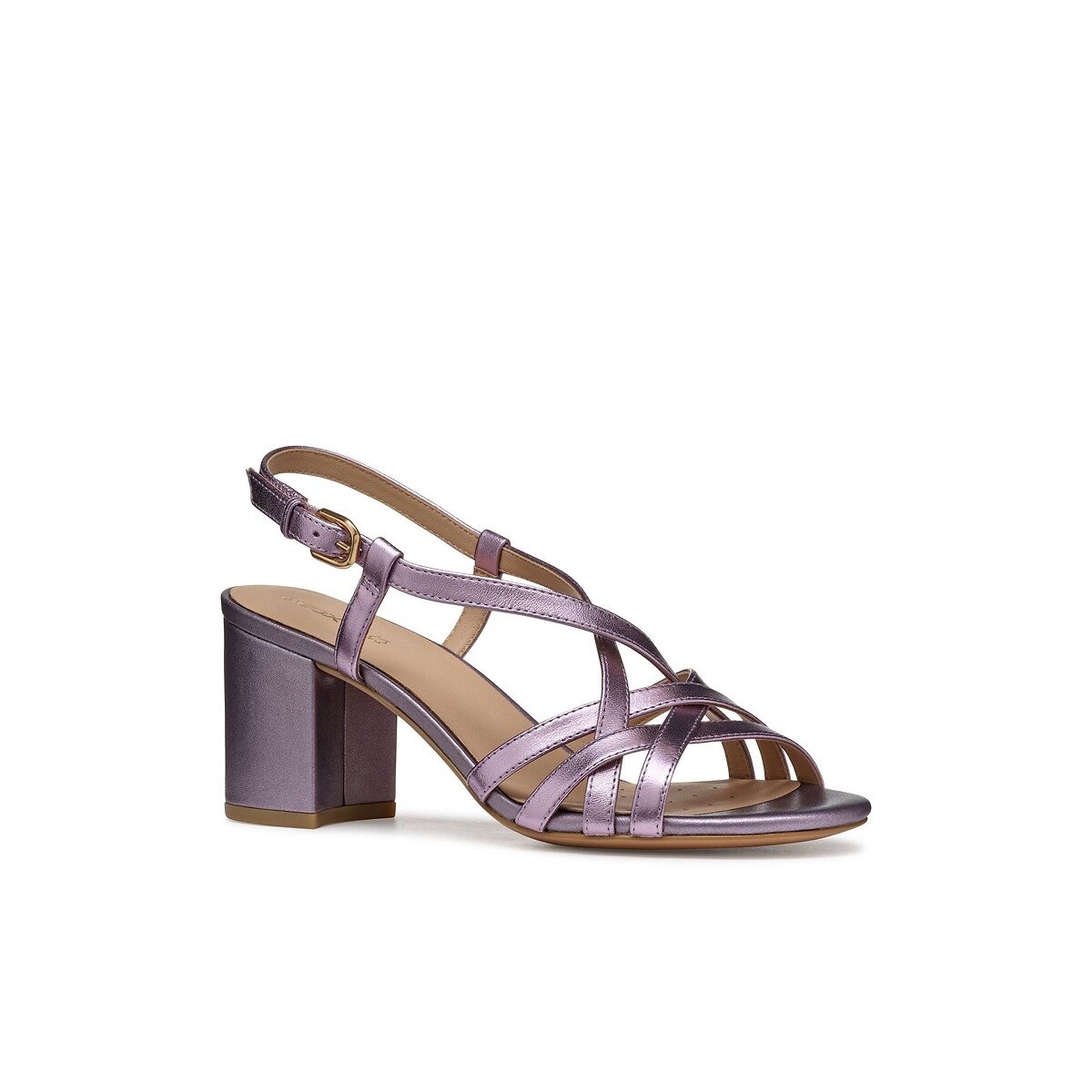 Virnilisa 65 Leather Heeled Sandals, lilac, GEOX