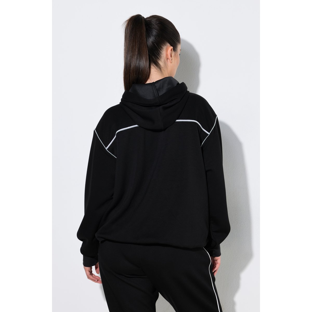 Veste en molleton à capuche noir, ULLA POPKEN