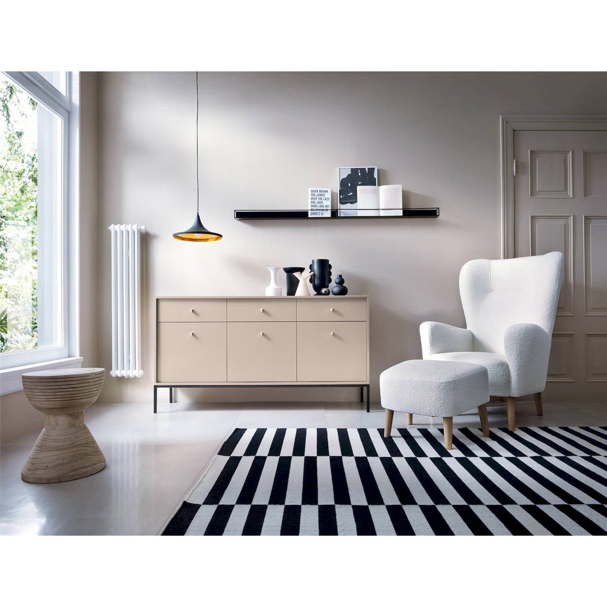 Buffet 3 portes tiroirs collection MONNE bois beige, RECOLLECTION