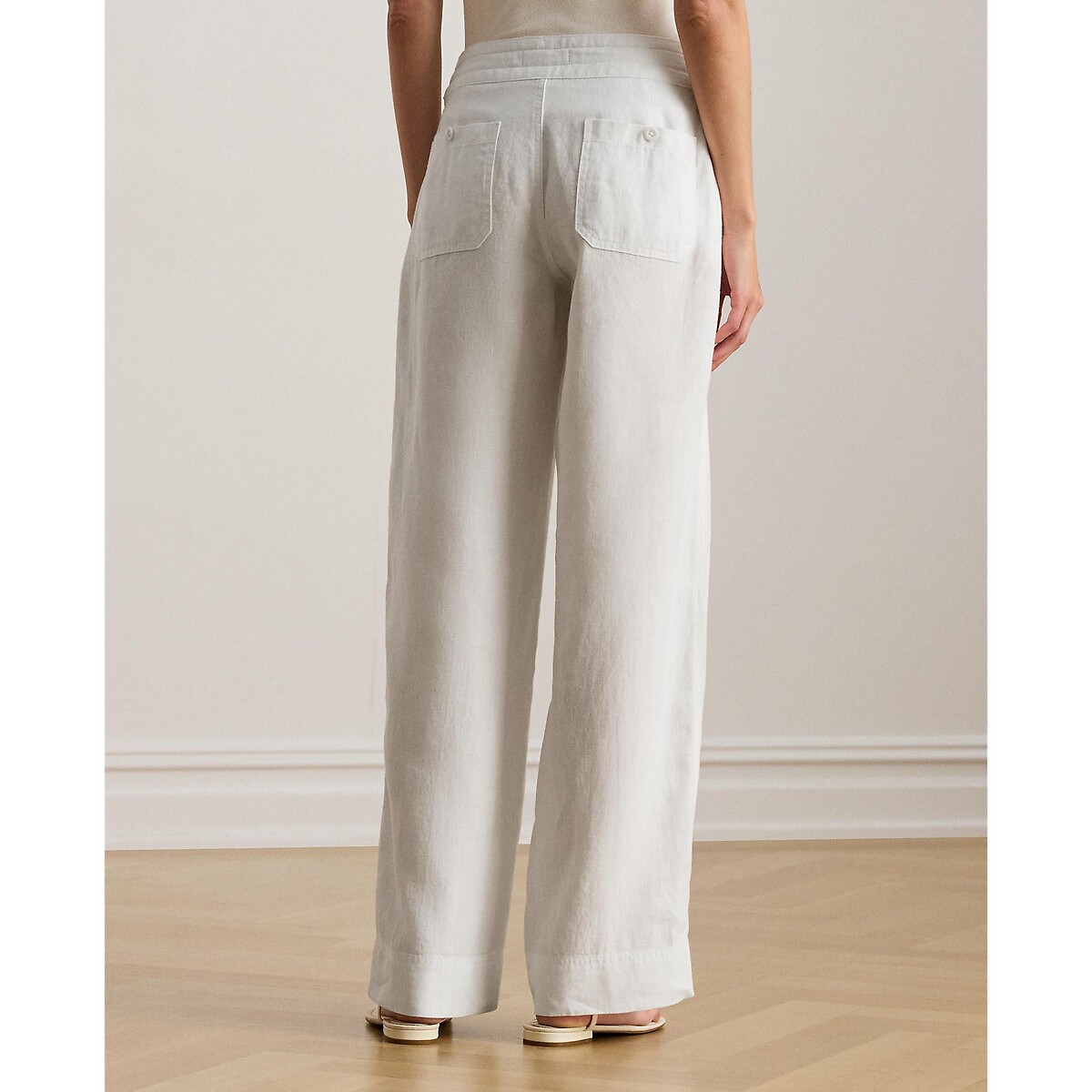 Pantalon large en lin, JOVONIE blanc, LAUREN RALPH LAUREN
