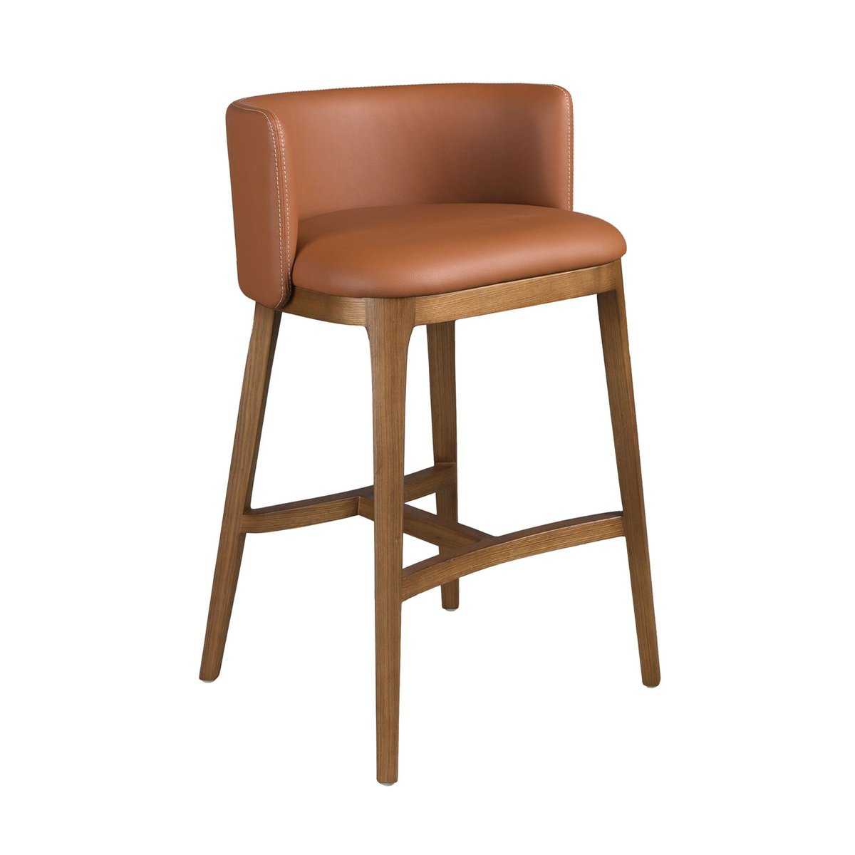 Tabouret en simili cuir marron | noyer, ANGEL CERDA