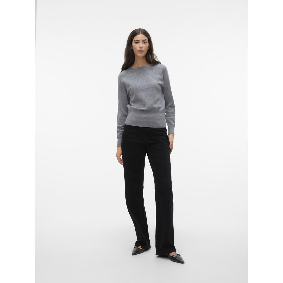 Pull En Maille medium grey melange, VERO MODA