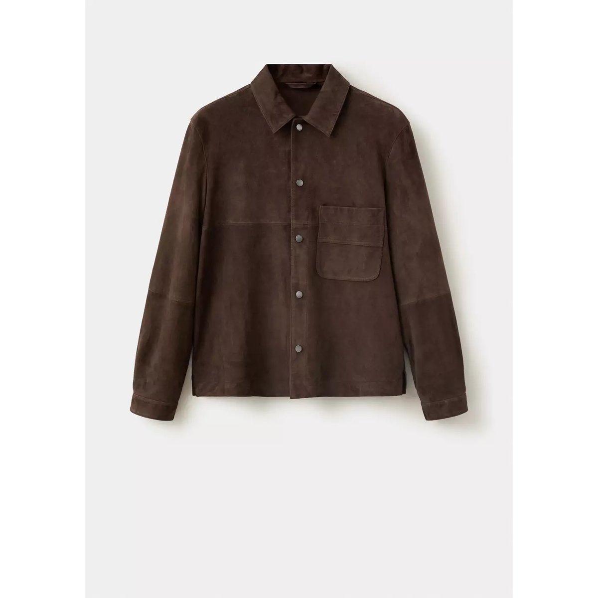 Blouson en cuir poche marron, MANGO MAN
