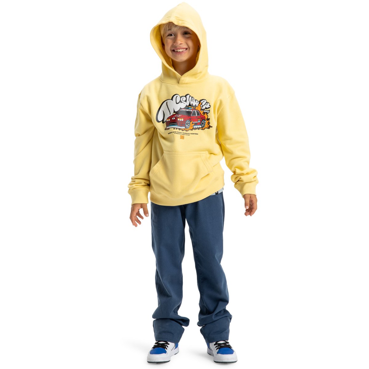 Sweat à capuche TIRE FIRE. jaune dusky citron, DC SHOES