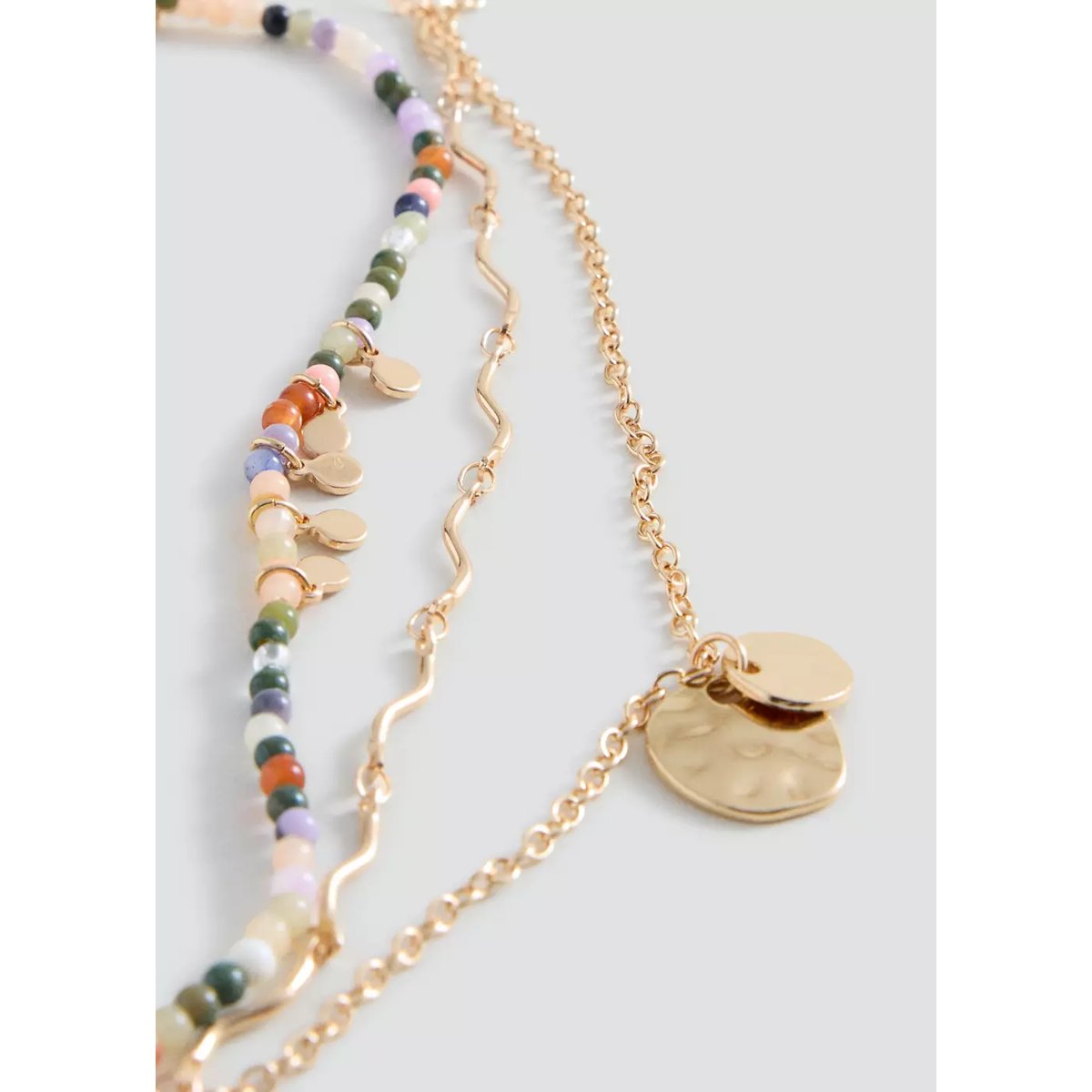 Lot 3 colliers combinés or, MANGO TEEN