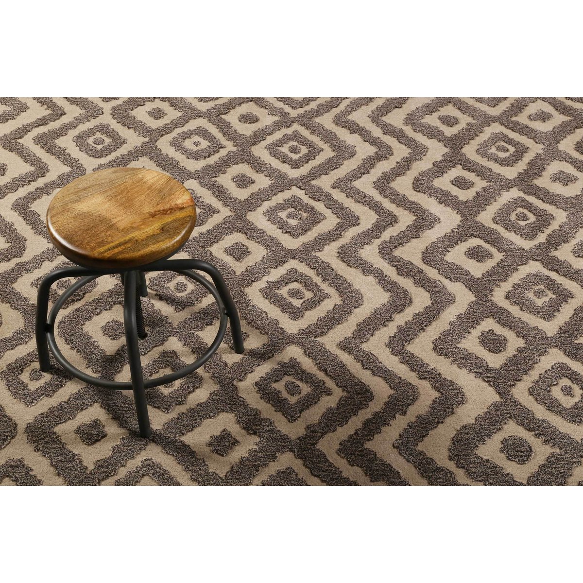Tapis en laine, motif ethnique , AFRICA ETHNIC taupe, ESPRIT