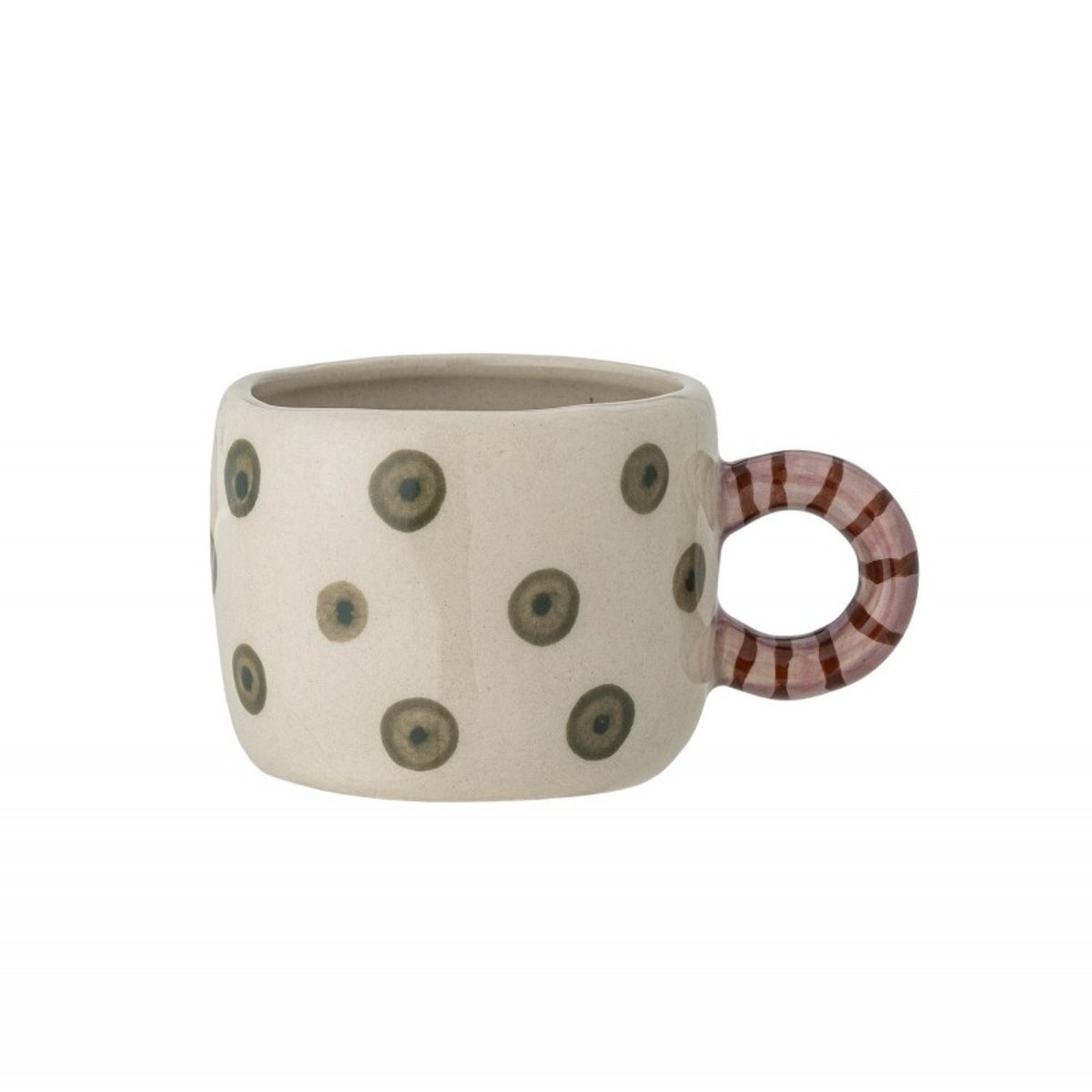 Mini tasse grès peint main pois NINI vert, BLOOMINGVILLE