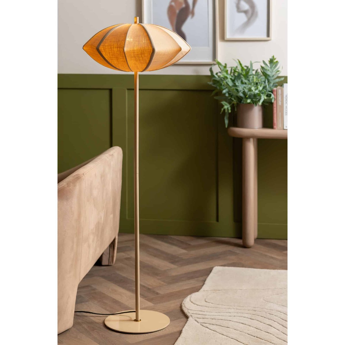 Lampadaire Coton PARIS DISC crème, LEITMOTIV