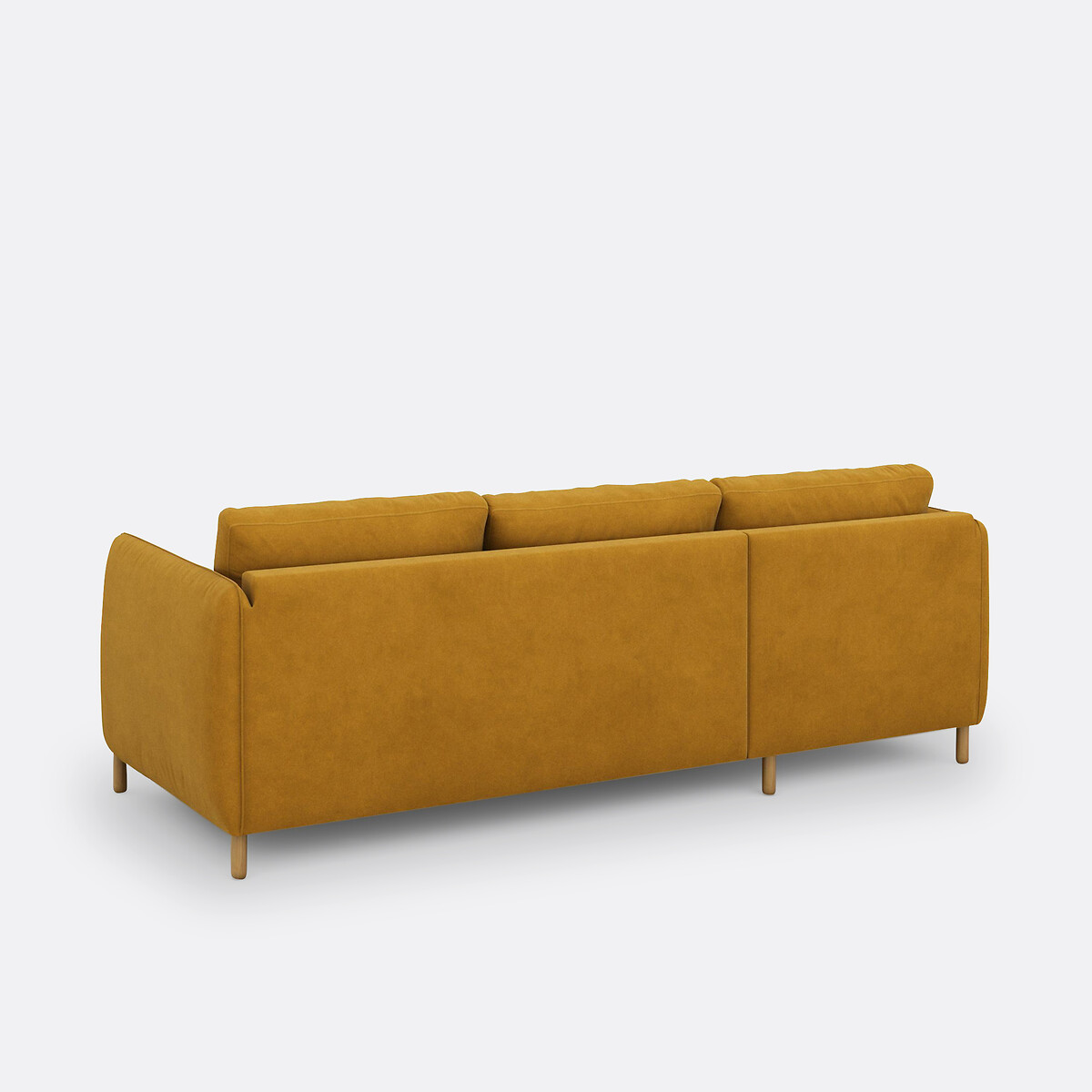 Sofá cama rinconero izquierdo de 4 plazas, terciopelo, LOMÉO ocre , LA REDOUTE INTERIEURS