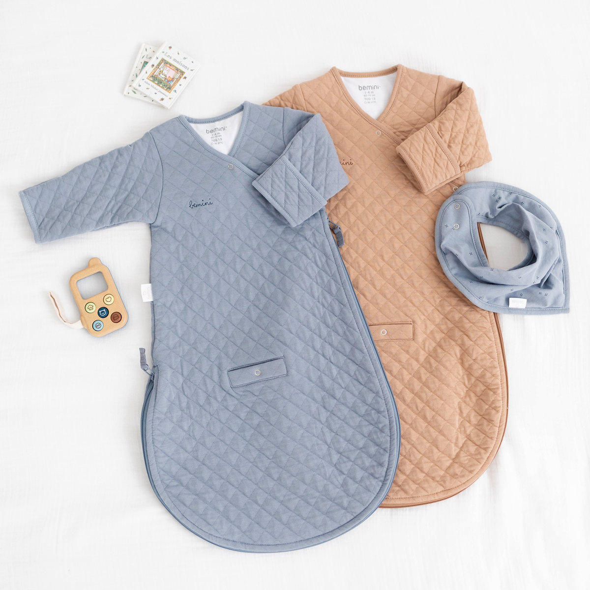 Gigoteuse avec moufles mi-saison - TOG 1.5 Matelassé confort beige, BEMINI