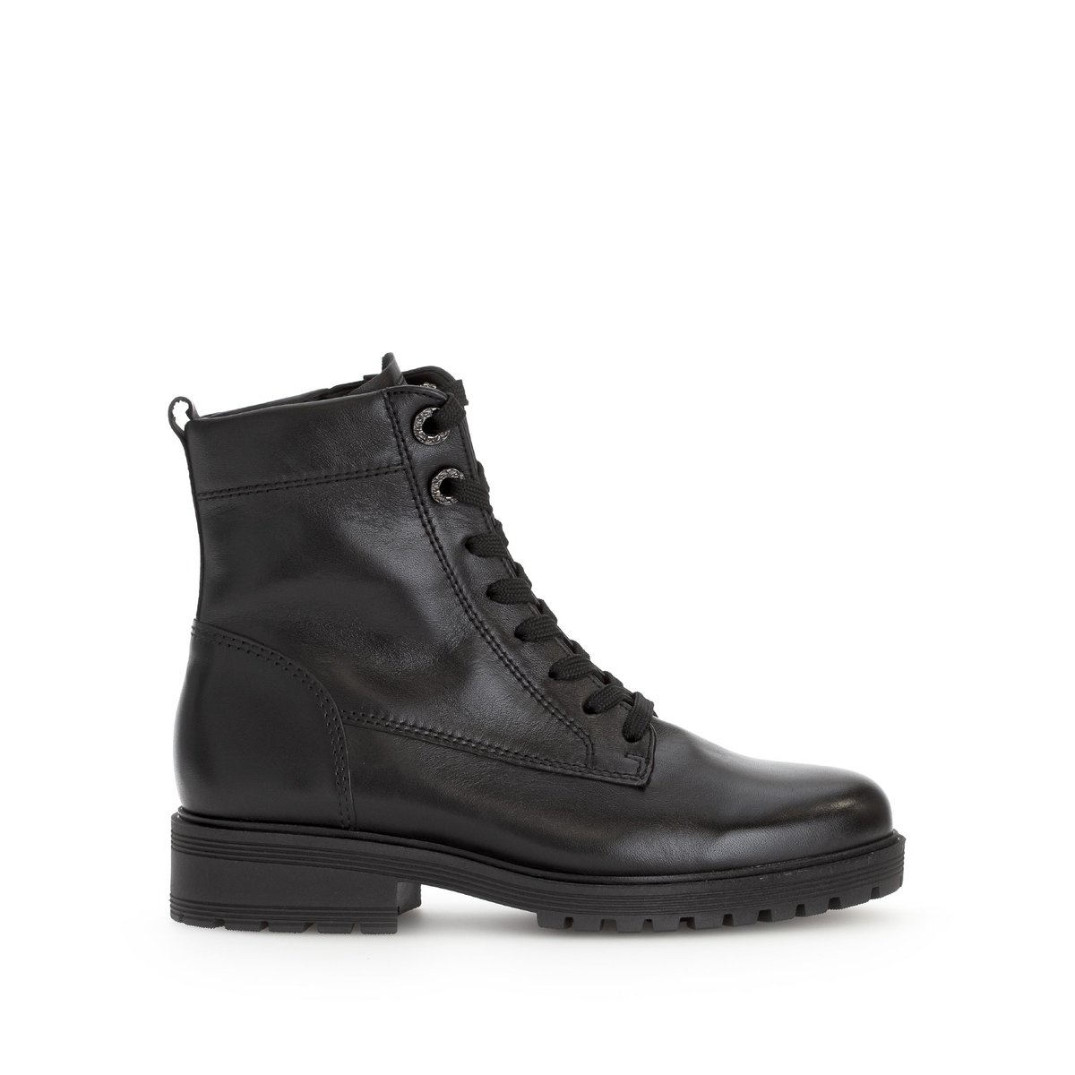 Bottines en cuir verni à talon décroché noir lisse, GABOR