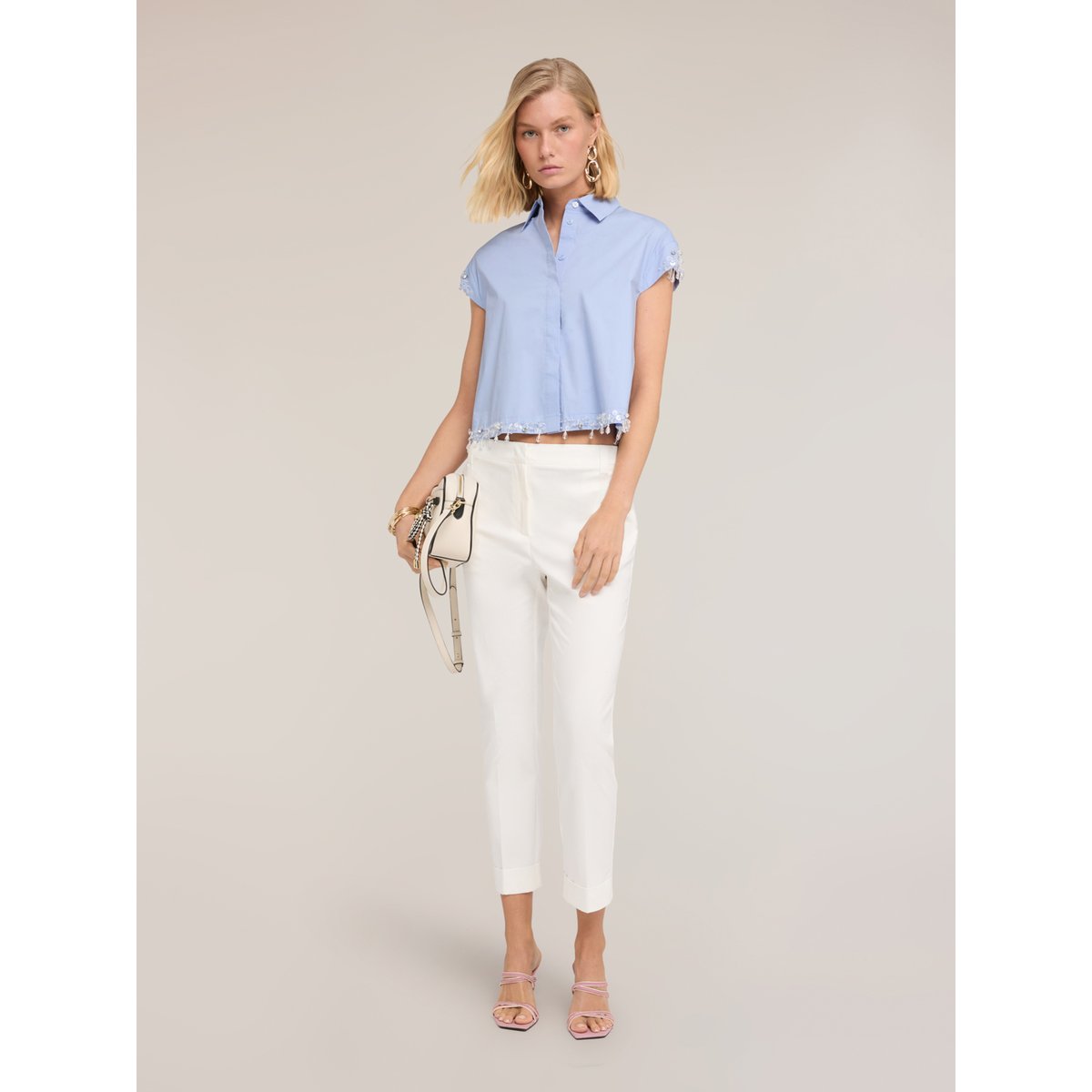 Chemise boxy avec pierres light - blue, MOTIVI