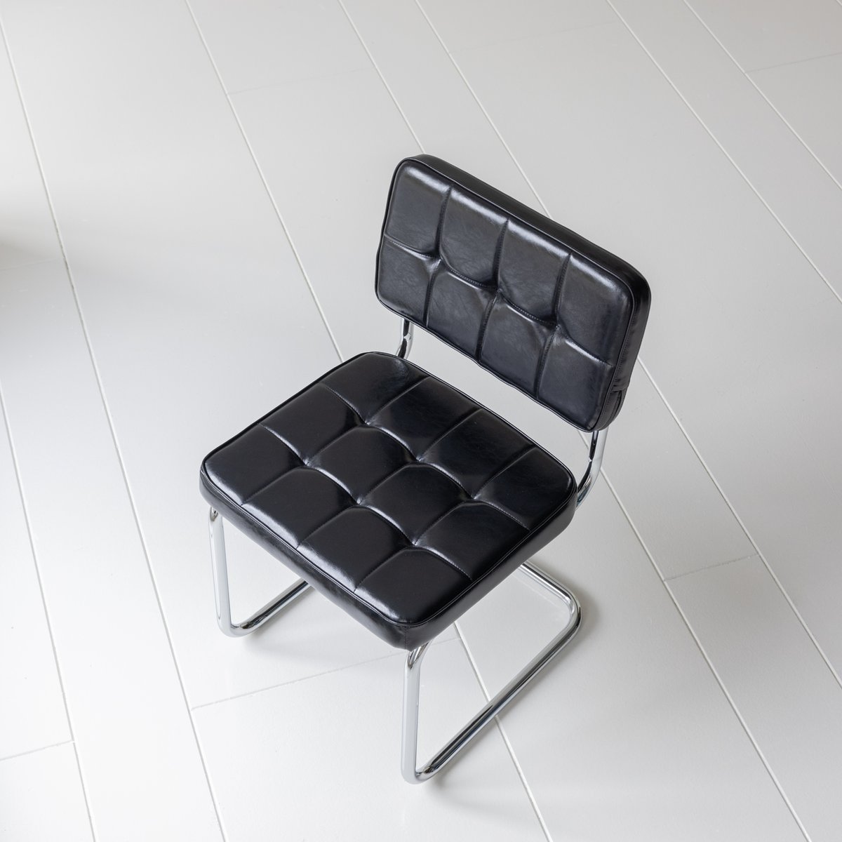 Chaises cantilever en simili, lot de 2, Maria, MARIA noir, gris, HAPPY GARDEN
