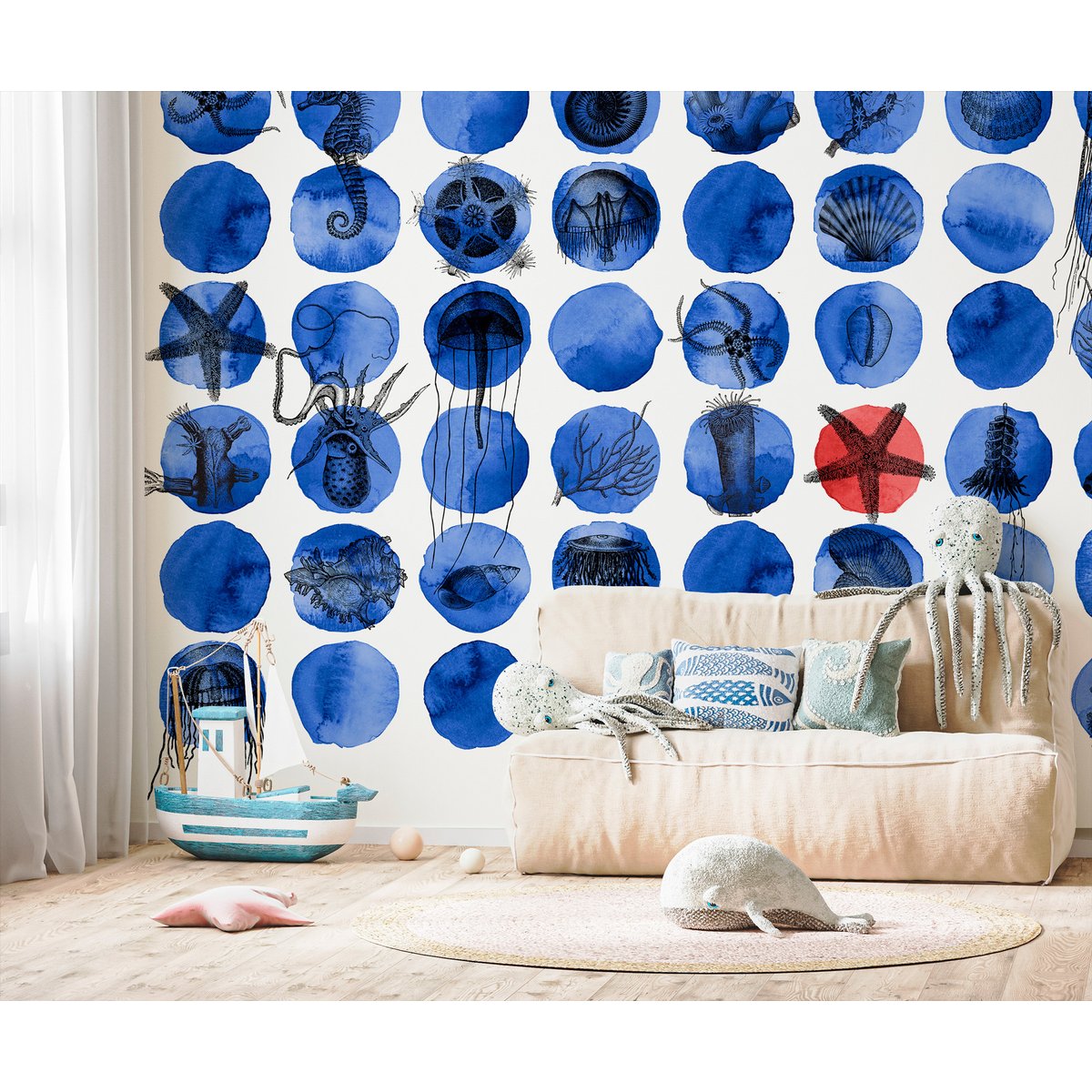 Papier peint panoramique SEA STAR XL bleu, LE PAPIERS DE NINON