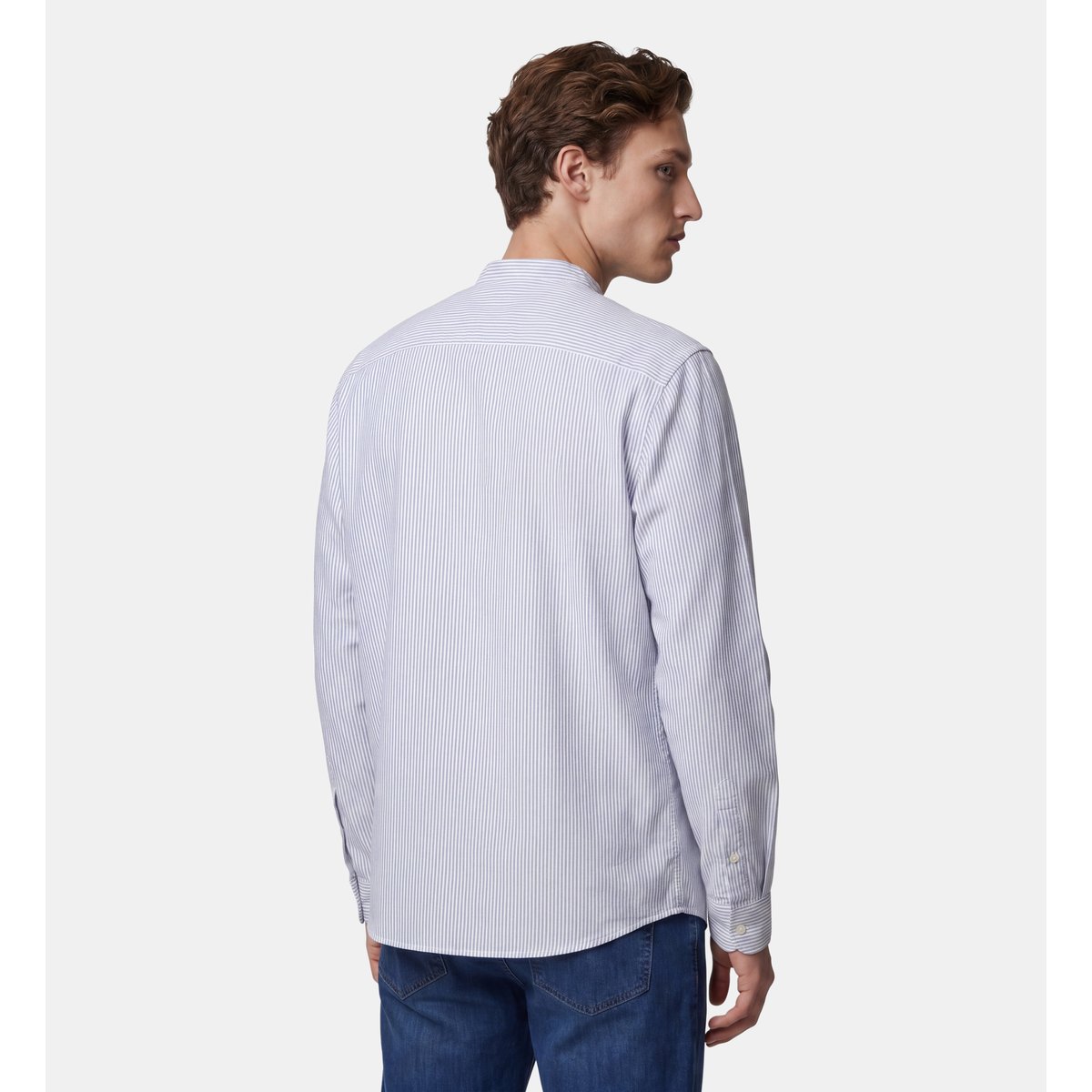 Chemise droite titmao rayures seersucker blanc et bleu, GALERIES LAFAYETTE