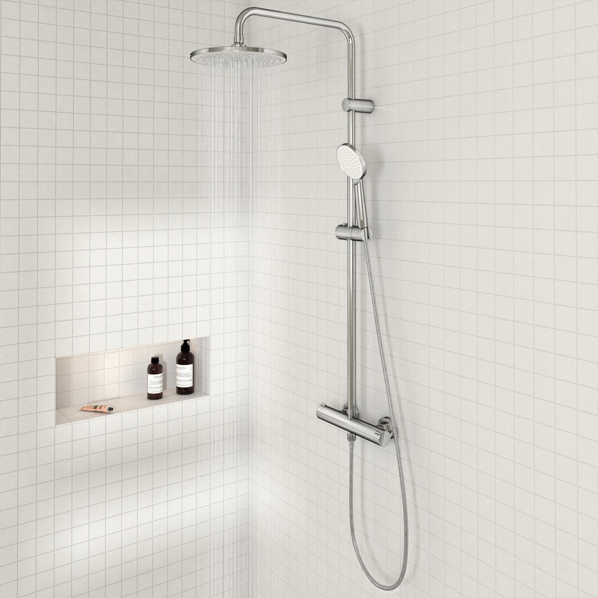 Colonne de douche thermostatique, ESSENTIAL chrome, SENSEA