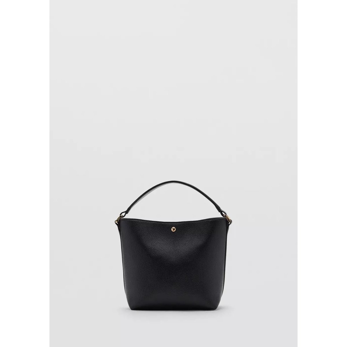 Sac seau cuir synthétique noir, MANGO