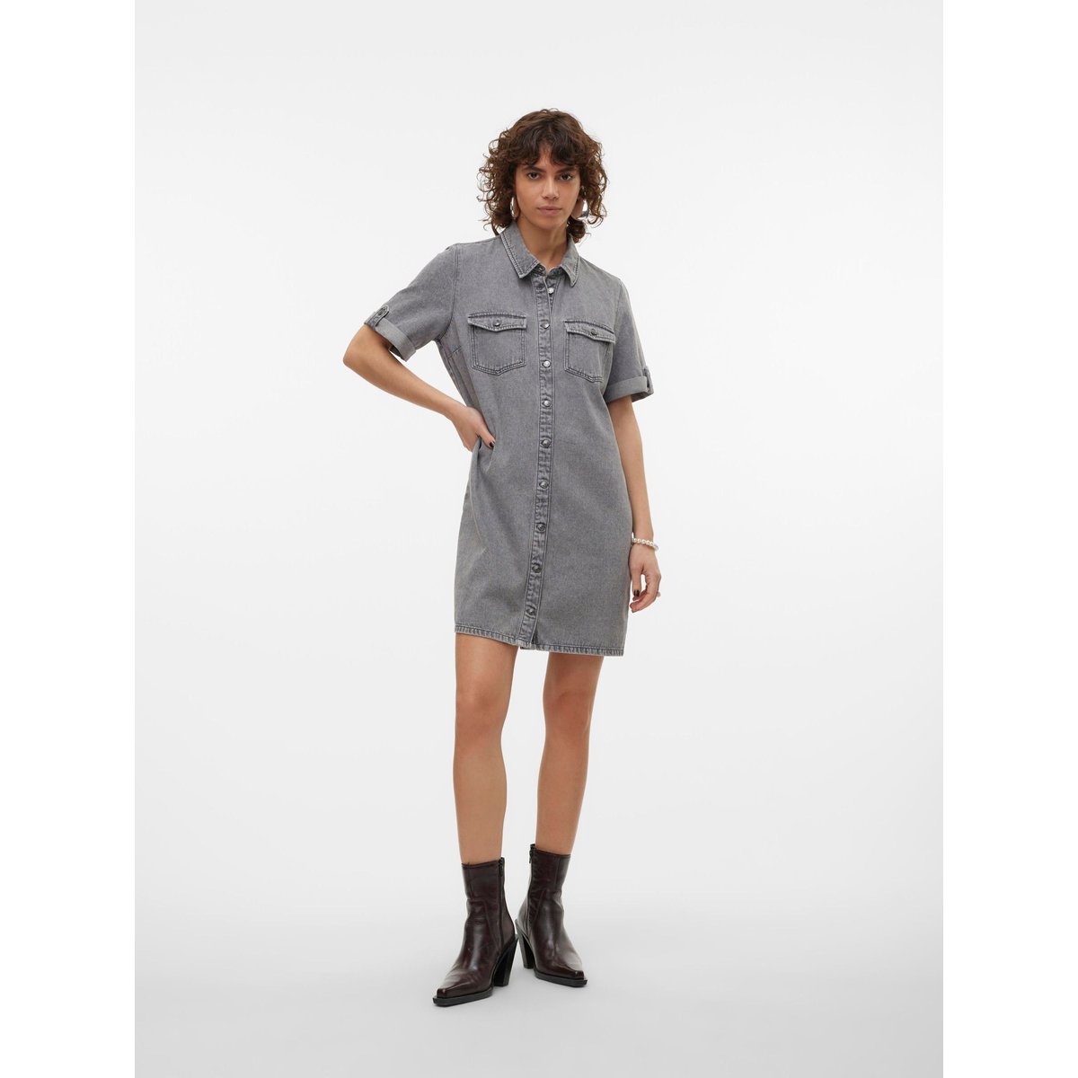 Robe En Denim medium grey denim, VERO MODA