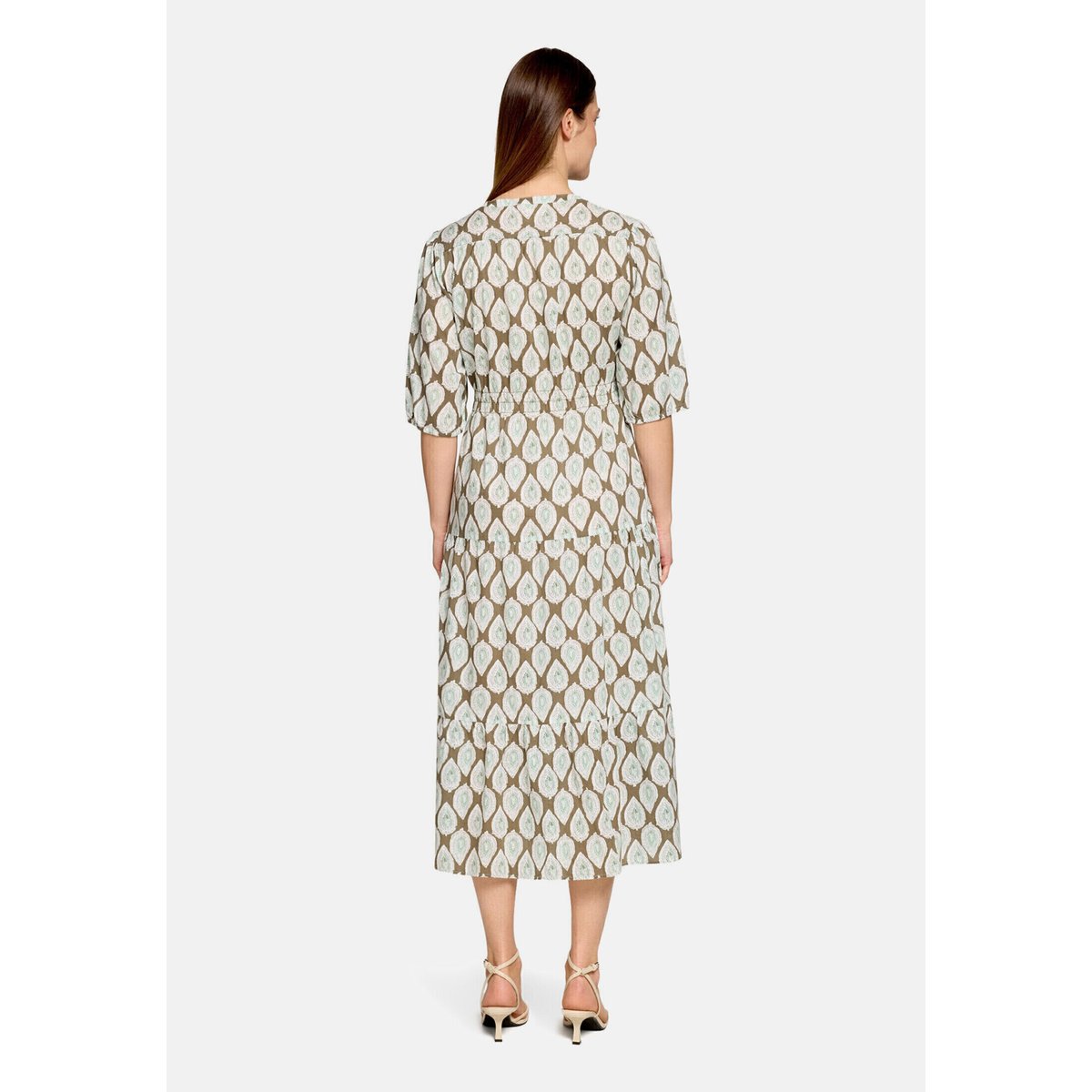 Robe casual de coupe cintrée kaki/bleu, CARTOON