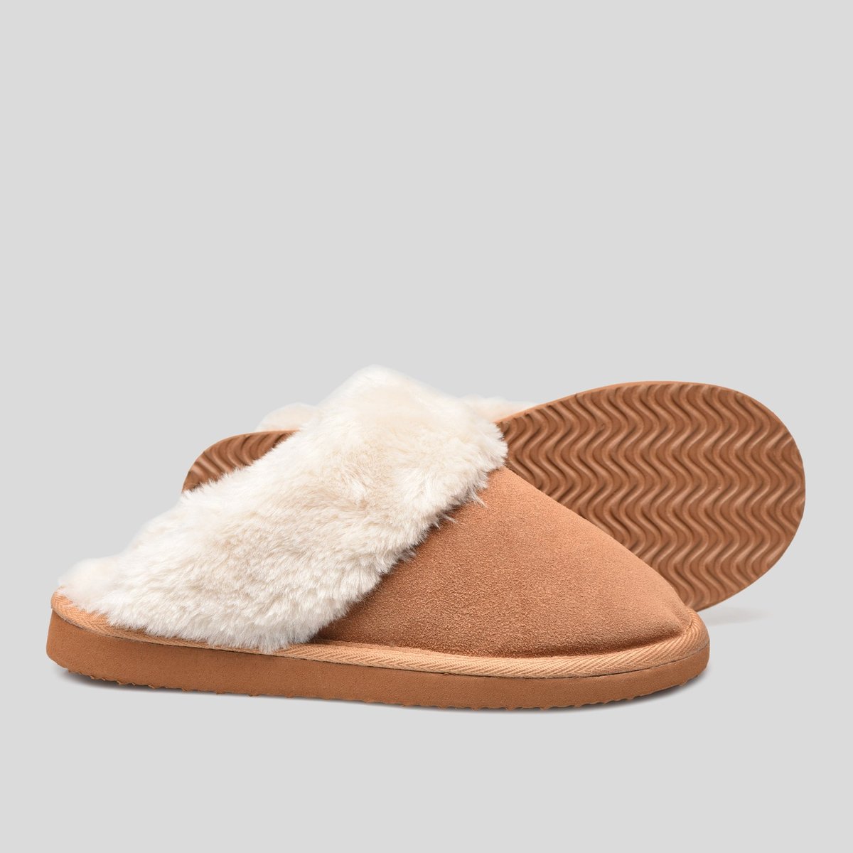 Mules intérieur en imitation fourrure résine, MONOPRIX